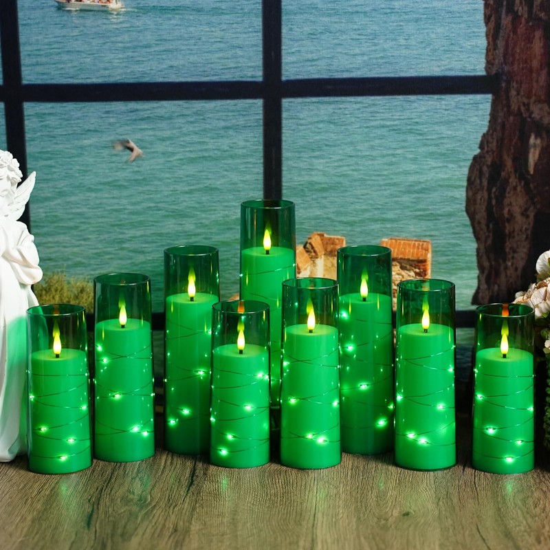 Nimiko Flickering Flameless LED Candles,Battery Operated Candles 9 Pcs with