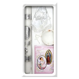 Baptism Candle Set for Boys Girls - Baptism Set Catholic with Candle - Velas para Bautizo de Niño Set Niña (Pink)