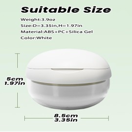 AARAINBOW Retainer Cleaner Case, Leak Proof Denture Bath Box with Strainer Basket, 2 in 1 Denture Case Retainer Storage Soak Container for Travel, Mouth Guard Cleaning Case Denture Cup (B White)