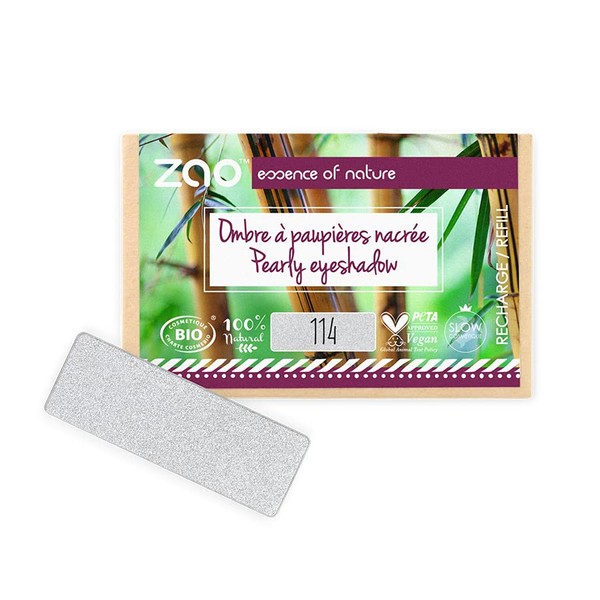 ZAO - Eyeshadow Rectangular Organic Vegan 114 Silver