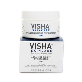 Visha Skincare Advanced Bright Eye Booster - Under Eye Cream for Dark Circles and Puffiness - Anti Wrinkle Eye Cream (0.5oz)