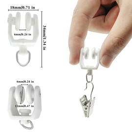 Curtain Track Accessories for Flexible Curtain Track, Bendable Curtain Track Kits Includes Ceiling Wall Mount Brackets, Curtain Track Rollers Hooks Curtain Track Hardware for Two Ways Installation