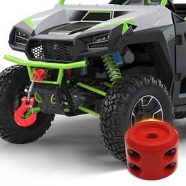 DWARFOO Rubber Winch Stopper, Winch Cable Hook Stopper, Silicone Rubber Stopper Protects Synthetic Winch Rope, Car Accessories Winch Rope Bump Shock Saver Dampener Absorbent Stopper (Red/Black)