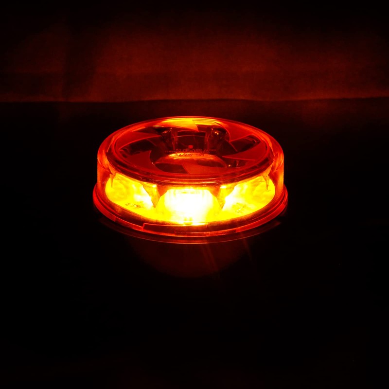 Qiping 12/24 V LED Flash Indicator Light Orange Warning Light