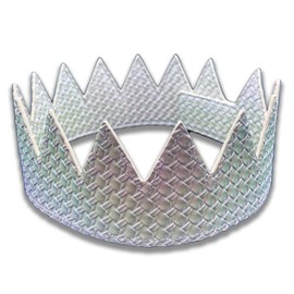 Party Leather Crown For Men and Women - Comfortable Lightweight Adjustable Velcro Birthday Crown with Spikes - Shimmering Glitter Design - Perfect for Circuit Parties and Raves (White Leather)