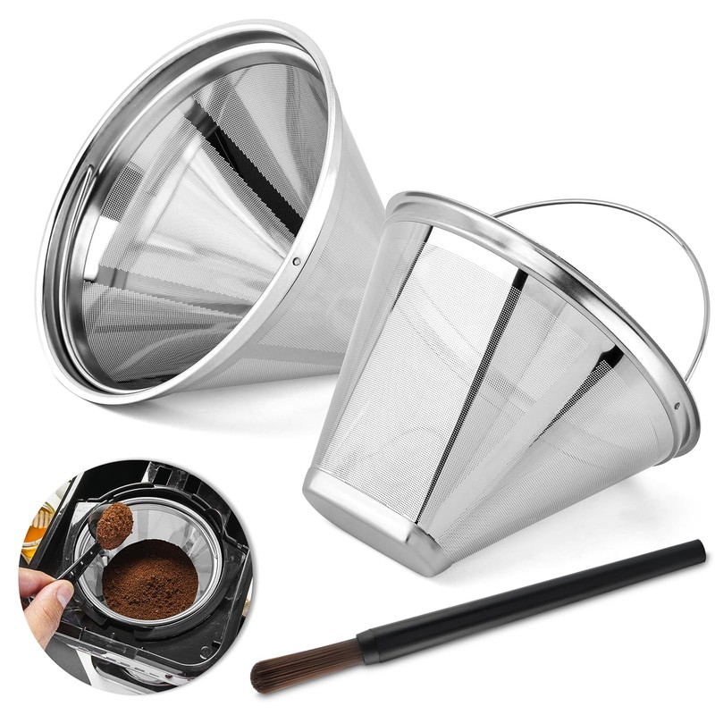 TILZIKA Reusable Cone Coffee Filter 2 Pack for Cuisinart Brewers