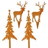 Storm's Gartenzaubereien Garden Stake Deer Decoration with Fir Trees in