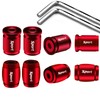 Dsycar Locking Valve Stem Caps Red (8 Pack), Anti Theft