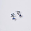 [POPTS] Blue basic heart drop earrings OTE122533EWL white / [POPTS]