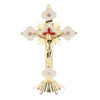 Metal Standing Cross Red Rhinestone Decoration Exquisite Retro Elegance Standing