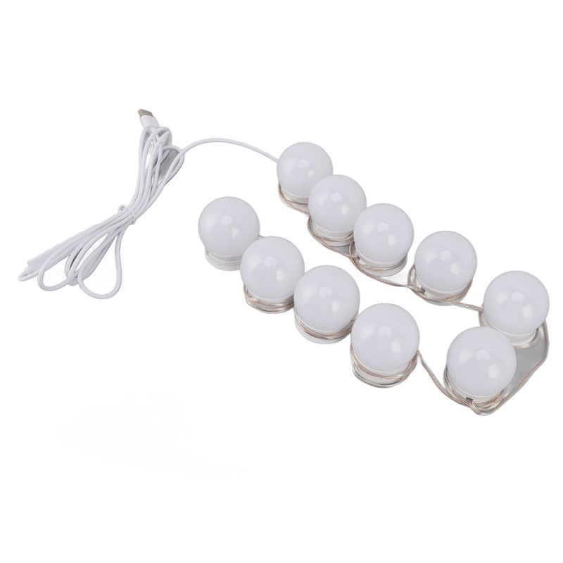 LED Vanity Lights with 10 Dimmable Bulbs USB Adjustable Color