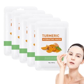 Hppsctink 5pcs Kurkuma-Maske, Kurkuma-Feuchtigkeitsmaske, Verwöhnende Gesichtshaut, Spendet Feuchtigkeit und mildert Mattigkeit, Straffende Haut, facial mask