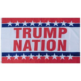 Trade Winds Trump Nation Red White Blue RWB Premium Quality Heavy Duty Double Sided 100D Woven Poly Nylon Flag 3x5 3'x5' Banner Grommets (RUF)