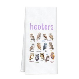 BASGIATH WAR COLLEGE Bird Watching Kitchen Towels,Waffle Weave Hand Towels with Hooters,Owls Pattern Tea Towel,Absorbent Decorative Dish Towel for Kitchen & Bathroom, Gift for Nature Lovers16x24 Inch