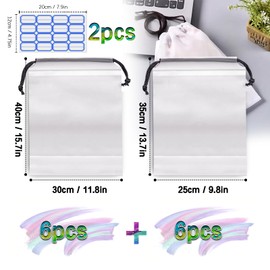 12 Stück Schuhbeutel Reise Schuhtaschen Schuhsack PE Reisen Gadgets Shoe Bag Travel Essentials Koffer Organizer Schuhe Wasserdicht Stoff Reisetasche Flugzeug Reiseutensilien Zubehör Urlaub (2 Größen)