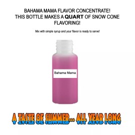 Summer Snow Entertainment BAHAMA MAMA MIX SNOW CONE/SHAVED ICE FLAVOR CONCENTRATE MAKES 1 QUART