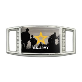 GRAPHICS & MORE U.S. Army Logo with Soldier Silhouettes Rectangular Shoe Shoelace Shoe Lace Tag Runner Gym Charm Decoration