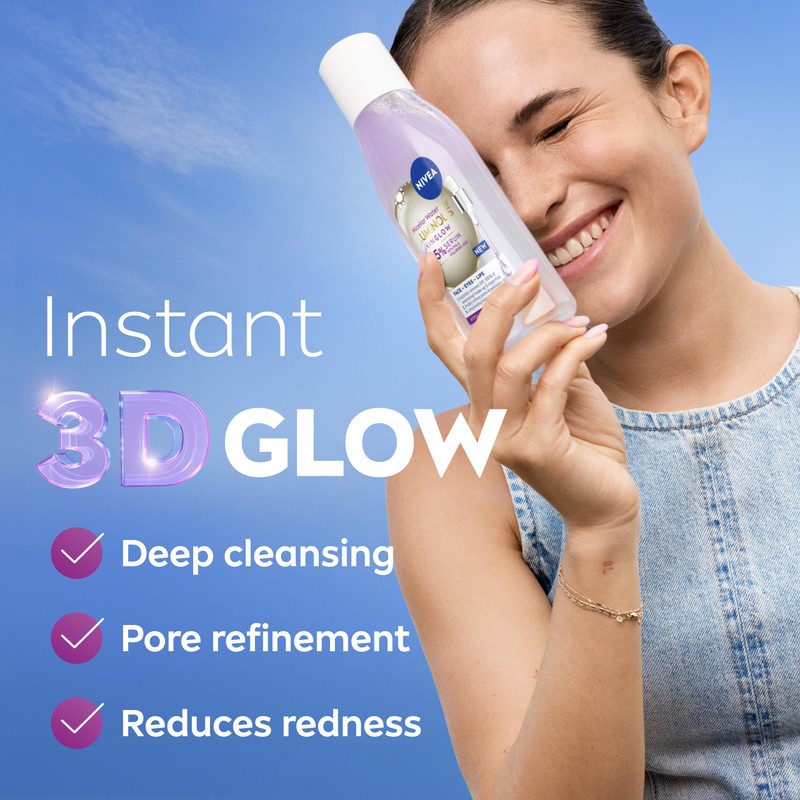 NIVEA LUMINOUS630 Skin Glow Serum Infused Micellar Water (400ml), Makeup