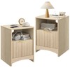 Marsail Fluted Nightstand Set of 2 with Charging Station, Adjustable