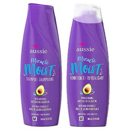 Juego de Champú y Acondicionador Aussie Miracle Moist con aceite de aguacate y jojoba australiano - 12.1 fl oz cada uno