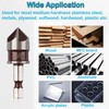 YUENTOEN 5 Pack Countersink Drill Bit Set for Metal, 1/4