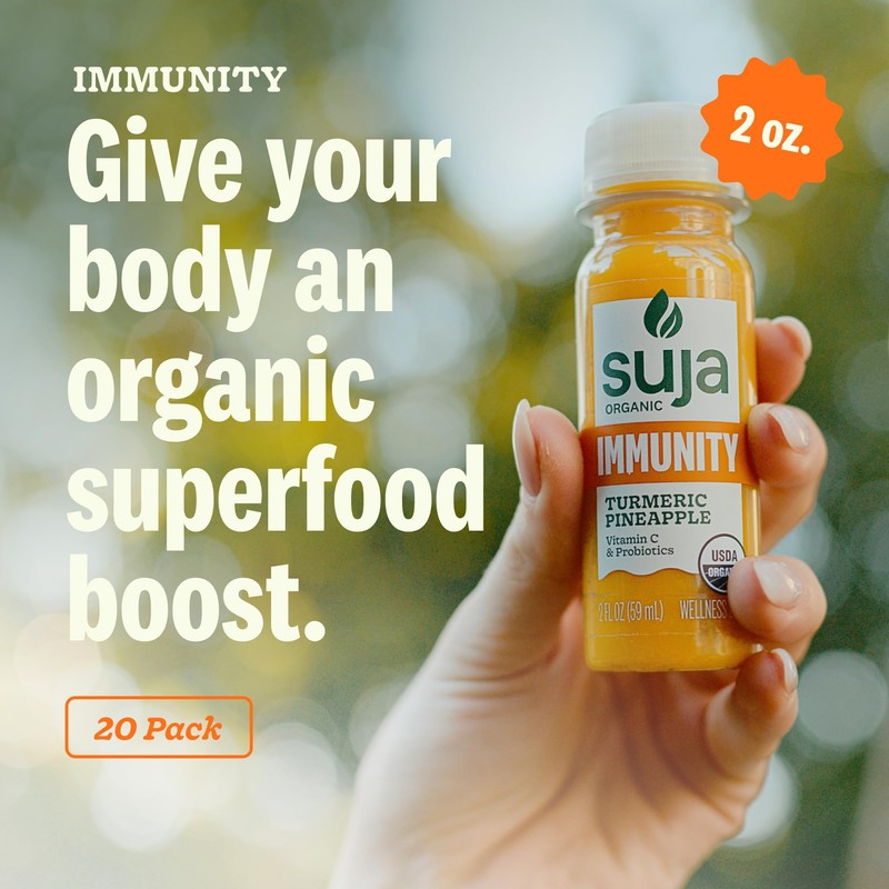 Suja Organic Immunity Defense Shot (10 Pack) with Turmeric and