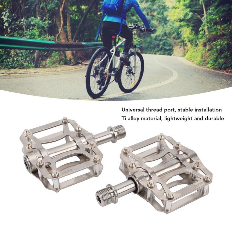 2PCS Folding Bike Pedals Ti Alloy Non Slip 3 Sealed