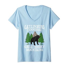Womens Great Smoky Mountains National Park Gatlinburg Tennessee USA V-Neck T-Shirt