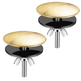 Thatyro 2PCS Kitchen Sink Hole Cover Stainless Steel Faucet Hole Covers 2 Inch Sink Sprayer Hole Cap Sink Tap Hole Plate Stopper Cover Blanking Metal Plug (Gold)