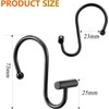 12 Pack Shower Curtain Hooks,Black Shower Curtain Hooks, Metal Durable