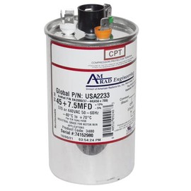 45/7.5 uF MFD 370 440 VAC Dual Run Capacitor JustCapacitors Compatible Replacement for AmRad USA2233 P/N RA2000/37-44(456+755)