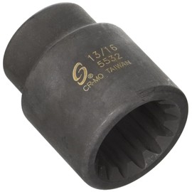 Sunex 5532 1" Drive number 5 Spline Fractional Square Impact Socket 3/16"