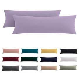 Side Sleeper Pillow Cover 40 x 145 cm, Set of 2 - Lavender Cushion Cover 145 x 40 cm with Zip 100% Microfibre Resistant and Hypoallergenic Pillowcase for Side Sleeper Pillow