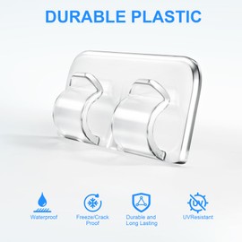 Hooks for Outdoor String Lights Clips: 26Pcs Heavy Duty Light Hook with Waterproof Adhesive Strips - Outside Clear Cord Holders for Hanging Christmas Lighting - Outdoors Sticky Clip | Hetyue