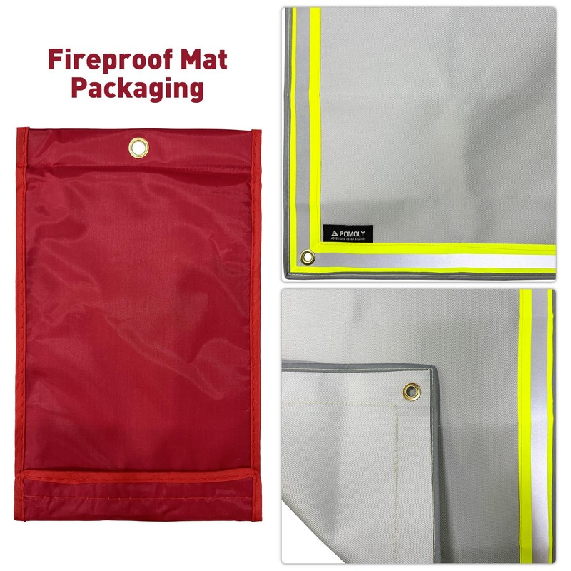 POMOLY Fire Pit Mat,Fireproof Mat Visible at Night-Great for Deck