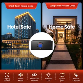 Hotel Safe Box with Administrator's Password Home Safe with Silent Mode & LED, Laptop College Dorm Safe with Backlit Keypad for Cruise Cabins and Rentals (15.35"D x 19.49"W x 7.87"H - 23.58 lb)