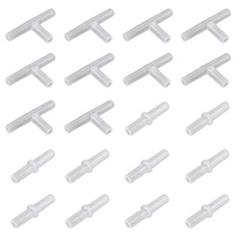 HALJIA 20PCS 4mm Clear Plastic Aquarium T & I Type Air Valve Air Tubing Connectors