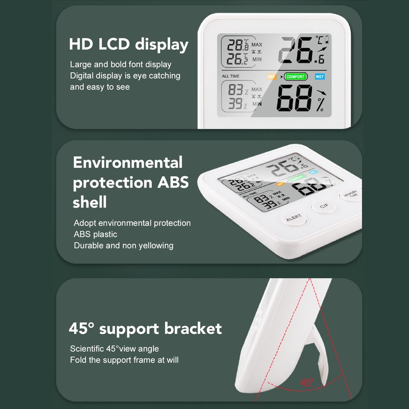 LCD Digital Display Thermometer Hygrometer Temperature Humidity Meter Gauge Hygrothermograph