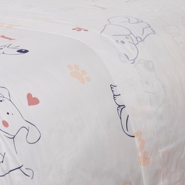 Comfy Deal Hight Thread Count Super Soft Microfiber Kid Breathable Bed Sheet Set with Pillowcase, Flat and Fitted Sheet (Queen (U.S. Standard), My Dog)