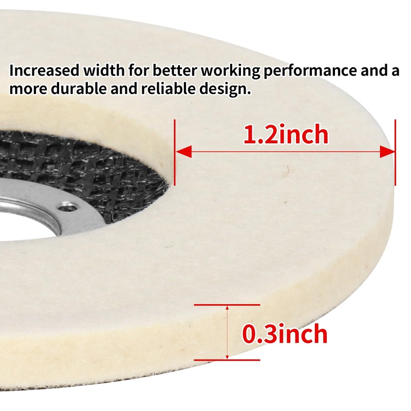 NuoDunco Wool Flat Wheel 115mm 10 Pack Premium Wool Felt