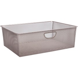 Closet Culture Wire Mesh Basket, Closet Pull Out Basket for Closet Organizer Systems, 22 in., Champagne Nickel Finish