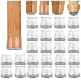 Protectores para Patas de Sillas, 24PCS Gomas para Patas de Sillas Redonda Con Antideslizante y Elástico, Cubre Patas de sillas, Tapones Para sillas de Comedor Reutilizable, Medio(Ajuste 29-40mm)