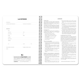 BookFactory Lab Notebook/White Laboratory Notebook - Professional Grade - 100 Pages, 8.5" x 11" Wire-O, LAB-100-7GW-PPW(LAB-Notebook)