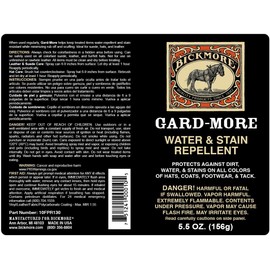 Bickmore Gard-More Water & Stain Repellent 5.5oz- Leather Protector and Suede Protector Waterproofing Spray Guard for Boots, Shoes, Clothing, Hats, Jackets & More