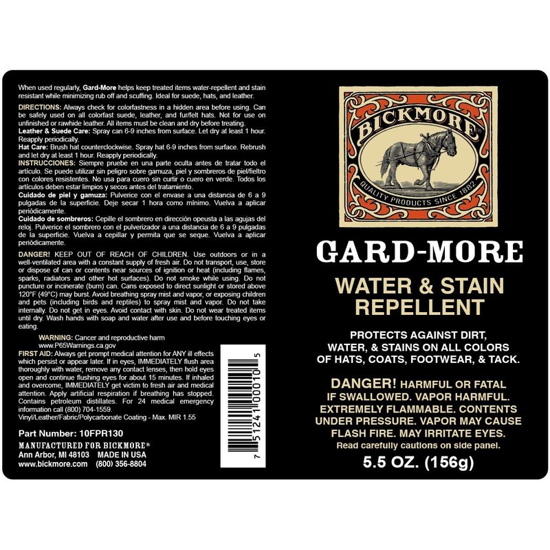 Bickmore Gard-More Water & Stain Repellent 5.5oz- Leather Protector and