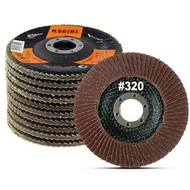 KSEIBI 4 1/2 Inch Flap Disc Aluminum Oxide 10 Pack Auto Body Sanding Grinding Wheel (320 Grit) 686015