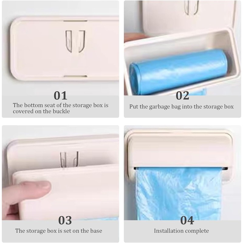 Plastic Bag Holder Wall Mounted Garbage Bag Organizer, 2Pcs Garbage