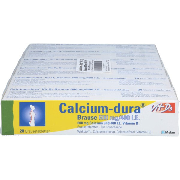 Nicht vorhanden Calcium-dura Vit D3 Brause 600 mg/400 I.E., Brausetabletten,