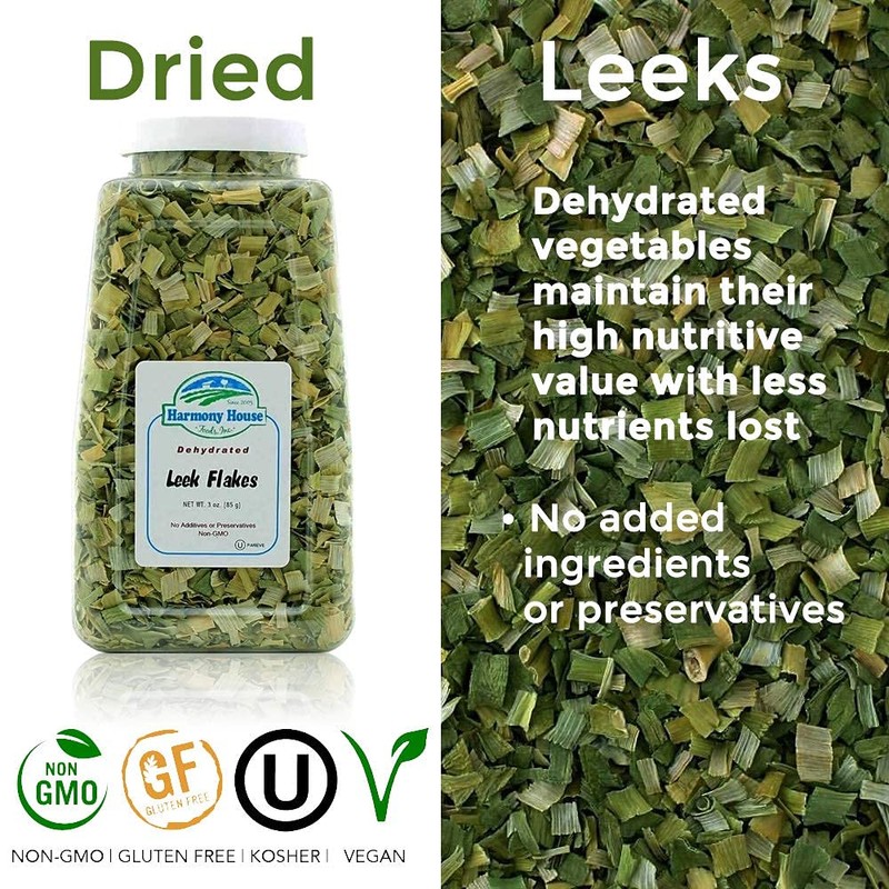 Harmony House Foods, Dried Leeks, Green and White, 3 Ounce