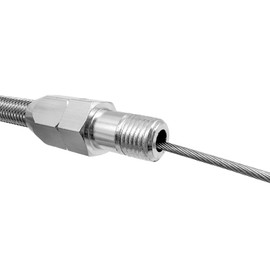 HAHAHA 1/4" NPT（20IN） Dipstick Compatible with Universal Engine Oil Dipstick Flexible Stainless Pan Entry 1/4" NPT Compatible with Chevy Ford (Silver)